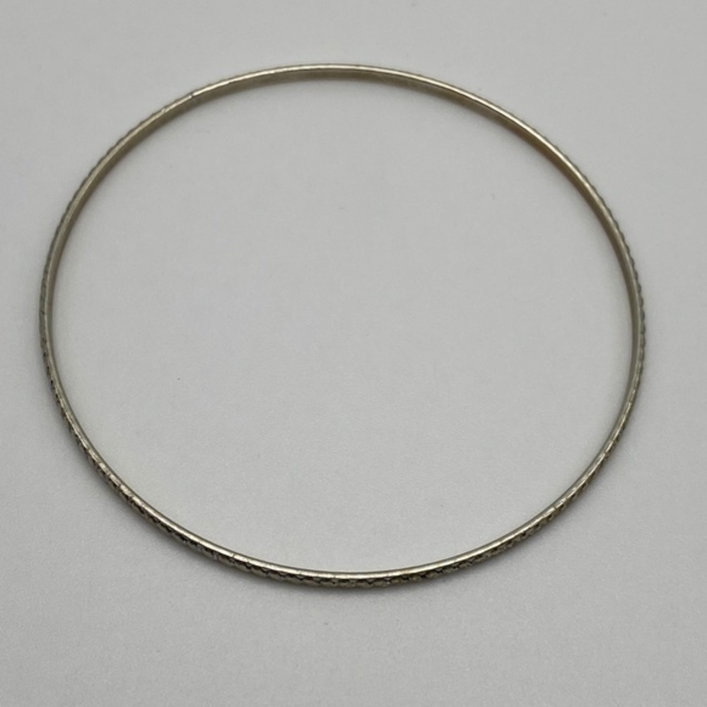 Bangle Bracelets Silver Tone Textured Boho 5 Piece Set - Picture 5 of 9